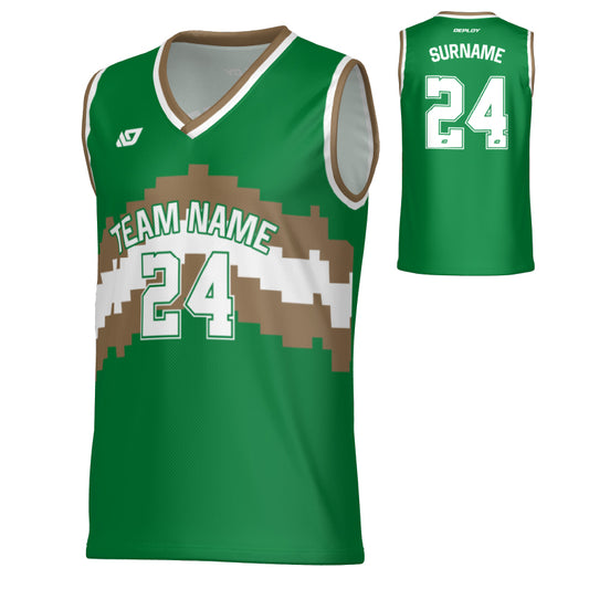 Altitude Basketball Jersey - Pine Green & Gold