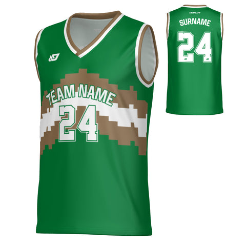Altitude Basketball Jersey - Pine Green & Gold