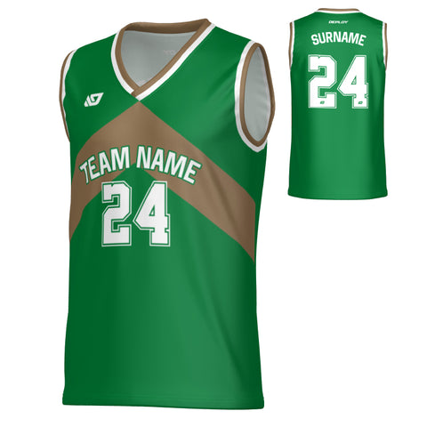 Aspire Basketball Jersey - Pine Green & Gold