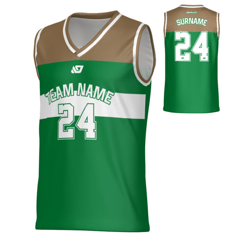 Bandit Basketball Jersey - Pine Green & Gold