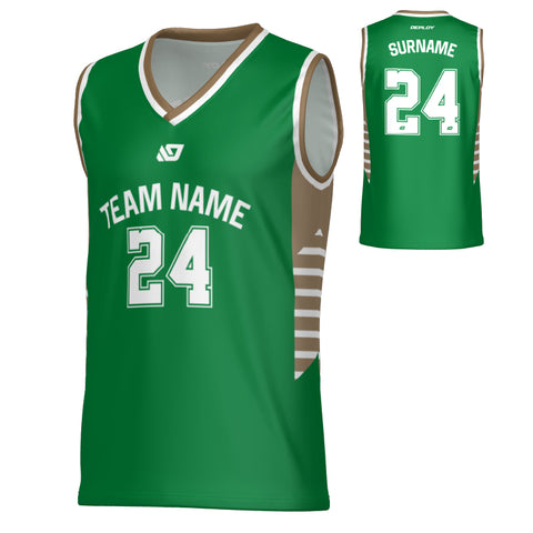 Banner Basketball Jersey - Pine Green & Gold