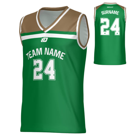 Captain Basketball Jersey - Pine Green & Gold