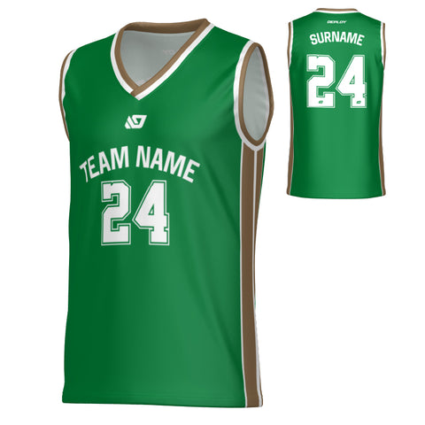 Channel Basketball Jersey - Pine Green & Gold