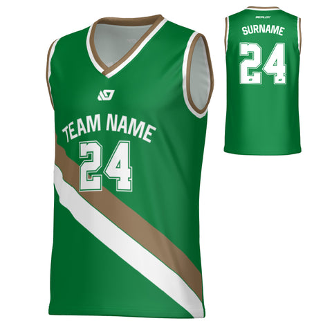 Drift Basketball Jersey - Pine Green & Gold