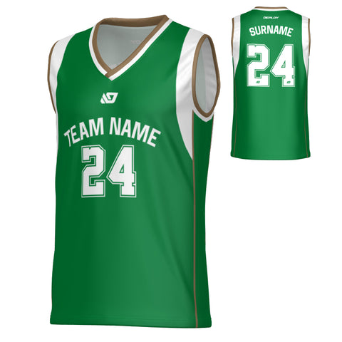 Edge Basketball Jersey - Pine Green & Gold