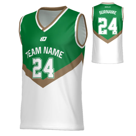 Peak Basketball Jersey - Pine Green & Gold