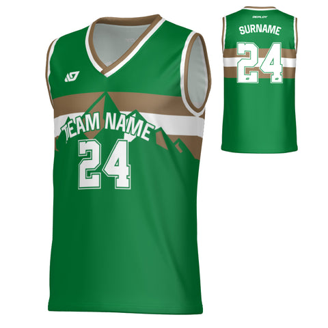 Summit Basketball Jersey - Pine Green & Gold