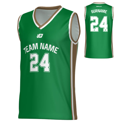 Vector Basketball Jersey - Pine Green & Gold