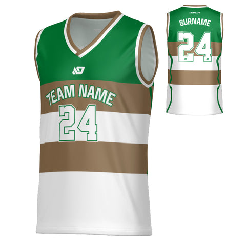 Victory Basketball Jersey - Pine Green & Gold