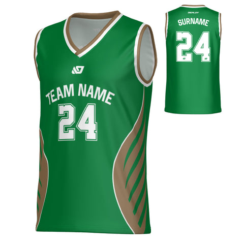 Wings Basketball Jersey - Pine Green & Gold