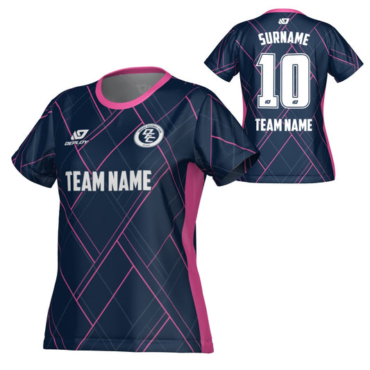 Plaid Womens Jersey - Navy & Pink