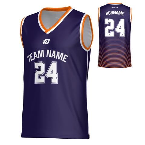 Aero Basketball Jersey - Purple & Orange