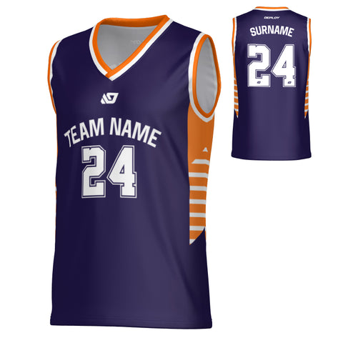 Banner Basketball Jersey - Purple & Orange
