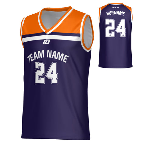 Captain Basketball Jersey - Purple & Orange