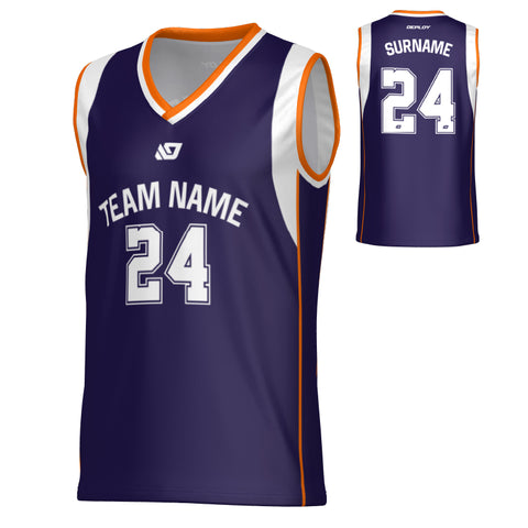 Edge Basketball Jersey - Purple & Orange