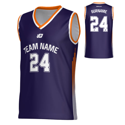 NYC Basketball Jersey - Purple & Orange