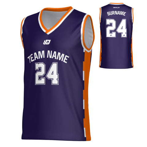Pixel Basketball Jersey - Purple & Orange