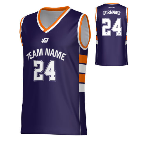 Stack Basketball Jersey - Purple & Orange
