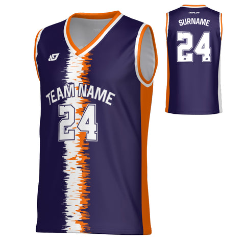 Static Basketball Jersey - Purple & Orange