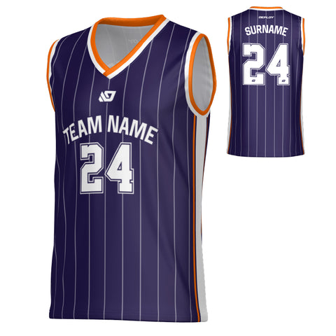 Vortex Basketball Jersey - Purple & Orange