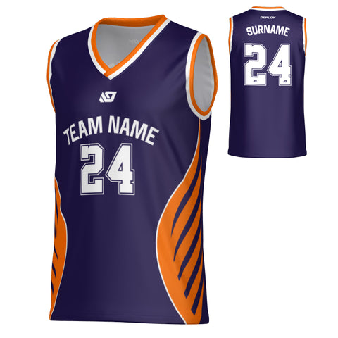 Wings Basketball Jersey - Purple & Orange