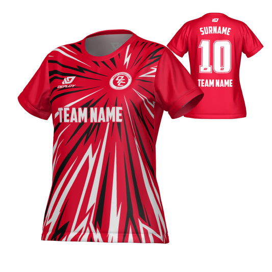 Burst Womens Jersey - Red