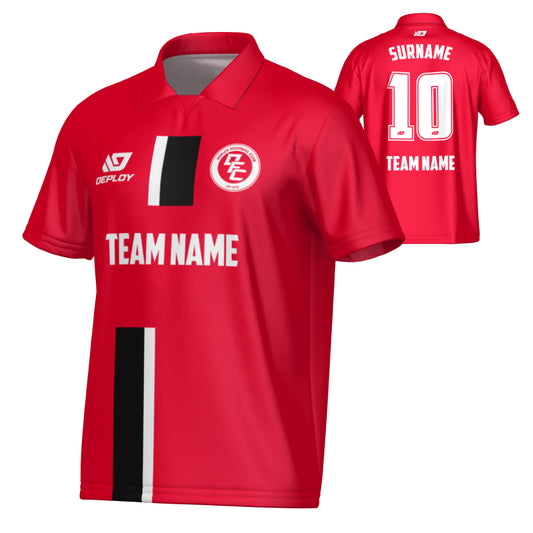 Block Collared Jersey - Red