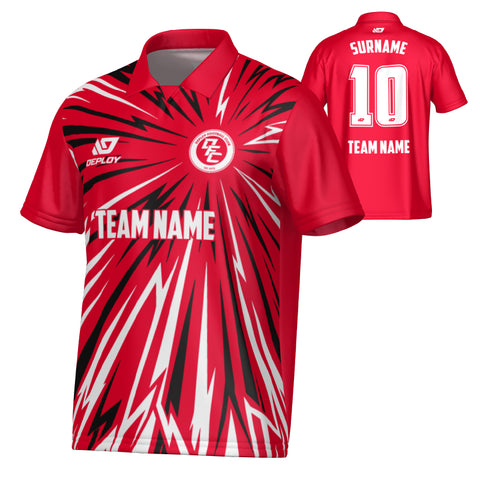 Burst Collared Jersey - Red