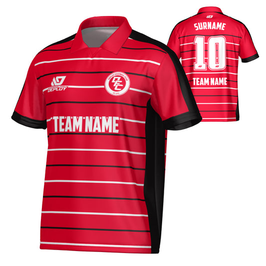 Cadence Collared Jersey - Red
