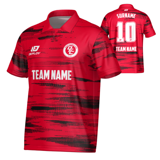 Distort Collared Jersey - Red