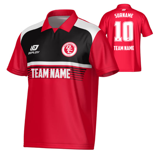 Horizon Collared Jersey - Red