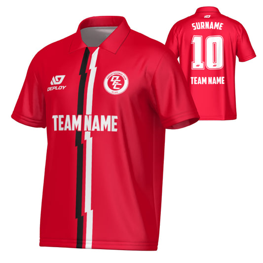 Lightning Collared Jersey - Red