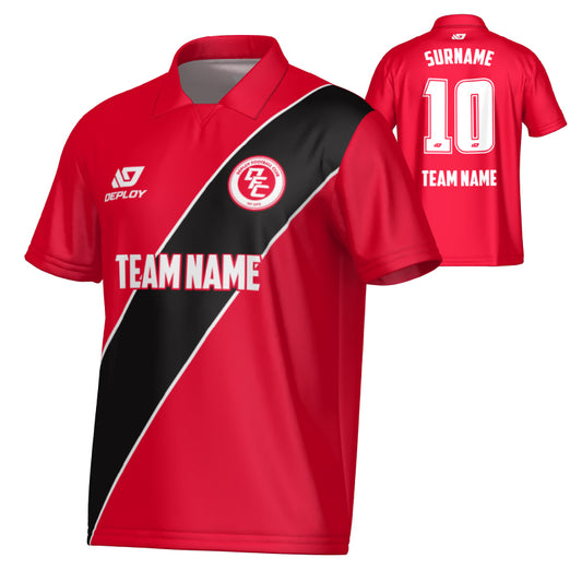 Sash Collared Jersey - Red