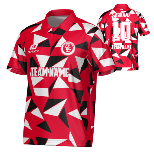 Shards Collared Jersey - Red