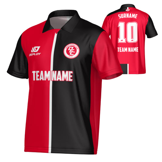 Split Collared Jersey - Red
