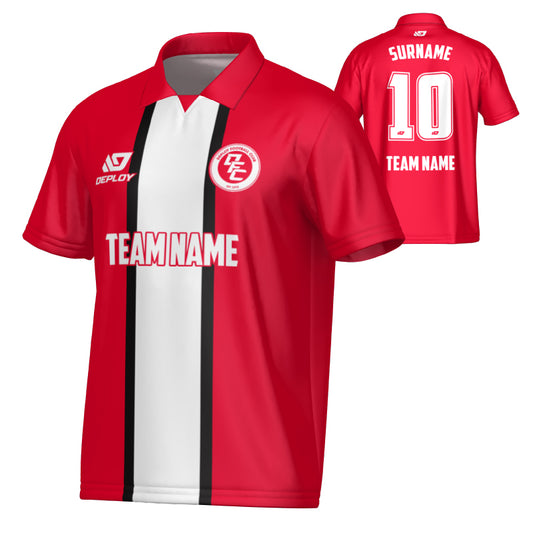 Stripe Collared Jersey - Red