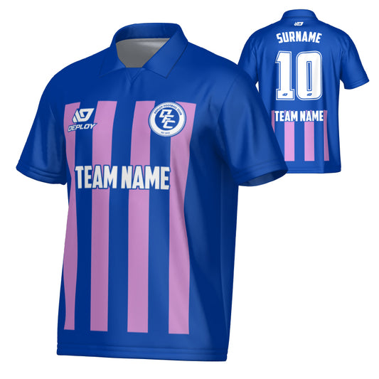 Bars Collared Jersey - Royal Blue & Purple