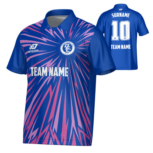 Burst Collared Jersey - Royal Blue & Purple