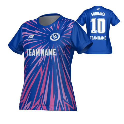 Burst Womens Jersey - Royal Blue & Purple