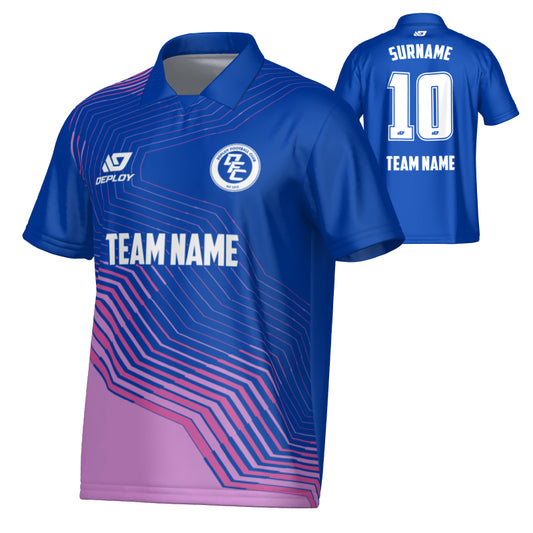 Circuit Collared Jersey - Royal Blue & Purple