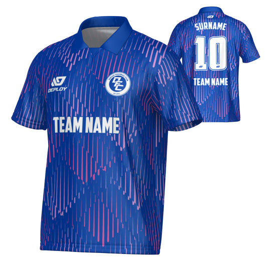 Drips Collared Jersey - Royal Blue & Purple