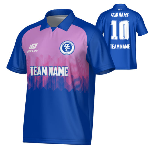 Echo Collared Jersey - Royal Blue & Purple