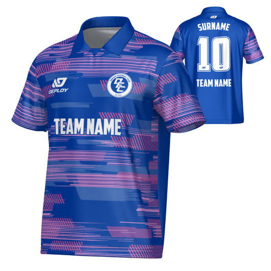 Glitch Collared Jersey - Royal Blue & Purple