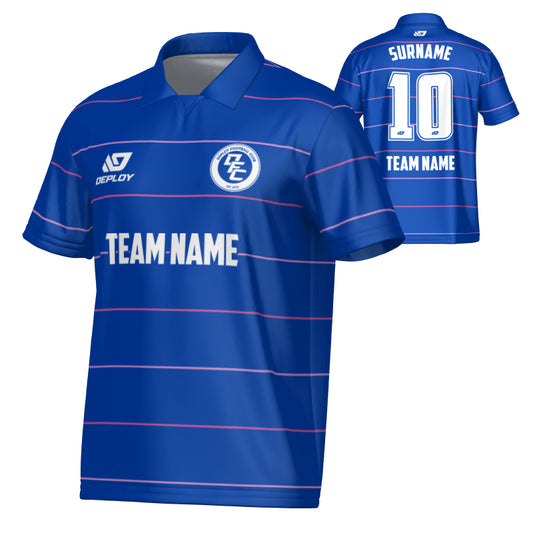 Grid Collared Jersey - Royal Blue & Purple