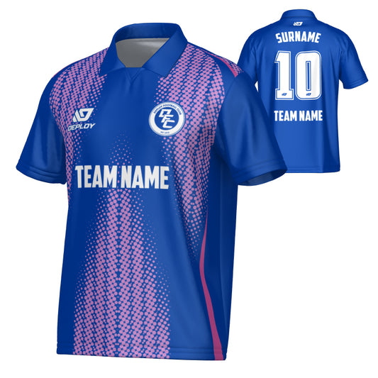 Half Tone Collared Jersey - Royal Blue & Purple