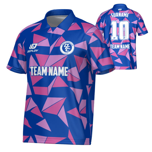 Shards Collared Jersey - Royal Blue & Purple