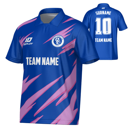 Sharp Collared Jersey - Royal Blue & Purple