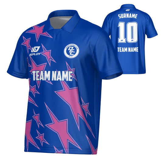 Stars Collared Jersey - Royal Blue & Purple