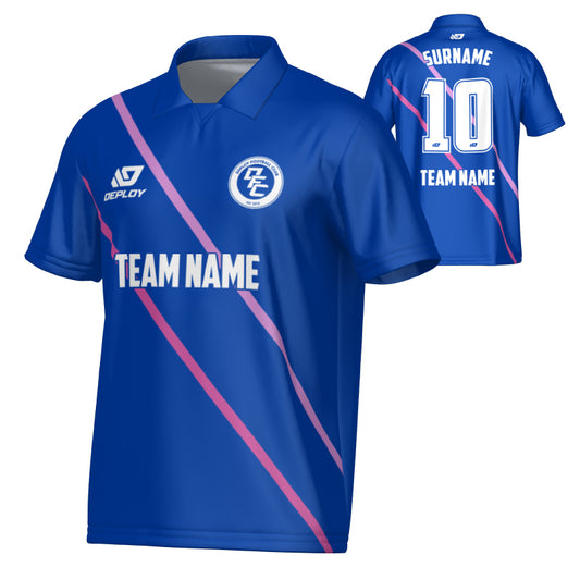 Tracks Collared Jersey - Royal Blue & Purple