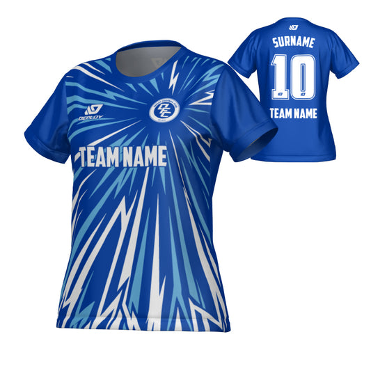 Burst Womens Jersey - Royal Blue & Sky Blue